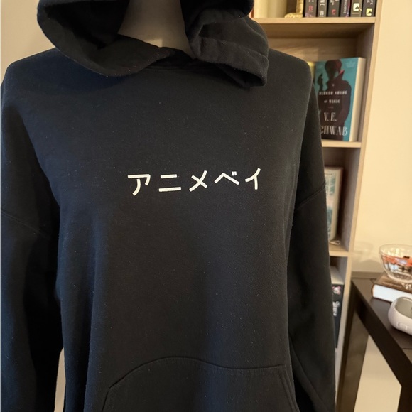Black Anime Hoodie Size Large - Picture 2 of 5